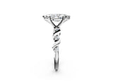 White gold Marquise Solitaire Twisted Band with Prong Setting 2