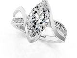 White gold Marquise Solitaire Twisted Band with Prong Setting_51