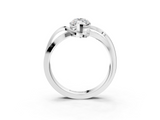 White gold Marquise Solitaire Twisted Band with Prong Setting_53