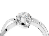 White gold Marquise Solitaire Twisted Band with Prong Setting_54
