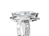 White gold Marquise Solitaire Twisted Band with Prong Setting_55