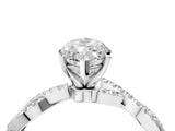 White gold Marquise Solitaire Twisted Pave Band with Four-Prong Setting_27
