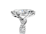 White gold Marquise Solitaire Twisted Pave Band with Four-Prong Setting_28