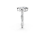 White gold Marquise Solitaire Twisted Pave Diamond Ring with Four-Prong Setting_14