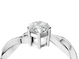 White gold Marquise Solitaire Twisted Pave Diamond Ring with Four-Prong Setting_16