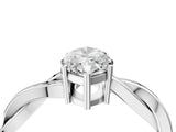 White gold Marquise Solitaire Twisted Pave Diamond Ring with Four-Prong Setting_162