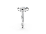 White gold Marquise Solitaire Twisted Pave Diamond Ring with Four-Prong Setting_26