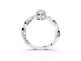 White gold Marquise Solitaire Twisted Pave Diamond Ring with Four-Prong Setting_27