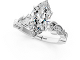 White gold Marquise Solitaire Vine Band with Milgrain Prong Setting_25