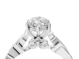 White gold Marquise Solitaire Vine Band with Milgrain Prong Setting_28