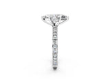 White gold Marquise Solitaire with Pavé Band and Four-Prong Setting_356