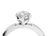 White gold Marquise Solitaire with Pavé Band and Four-Prong Setting_359