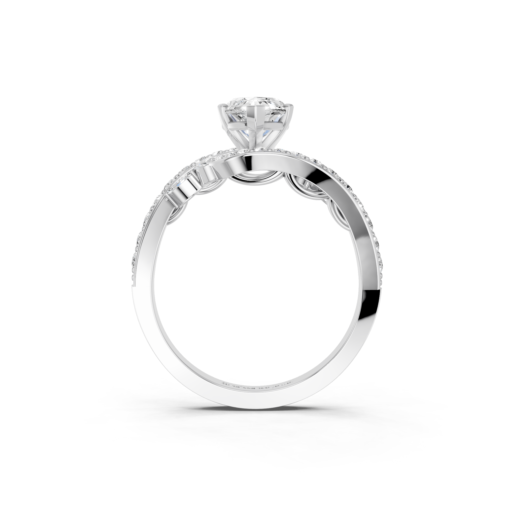 White gold Marquise Solitaire with Pavé Twist Band and Four-Prong Setting_24