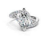 White gold Marquise Solitaire with Pavé Twist Band and Four-Prong Setting_91