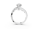 White gold Marquise Solitaire with Pavé Twist Band and Four-Prong Setting_94