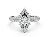 White gold Marquise Solitaire with Pave Band and Four-Prong Setting_23