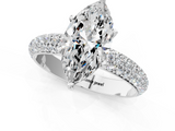 White gold Marquise Solitaire with Pave Band and Four-Prong Setting_24