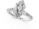 White gold Marquise Solitaire with Side Baguettes and Channel Set Band_41