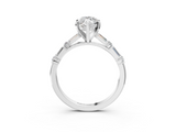 White gold Marquise Solitaire with Side Baguettes and Channel Set Band_43