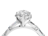 White gold Marquise Solitaire with Side Baguettes and Channel Set Band_44