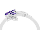 White gold Marquise Tanzanite Cluster Bypass Ring with Prong Setting_10