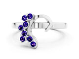 White gold Marquise Tanzanite Cluster Bypass Ring with Prong Setting_6
