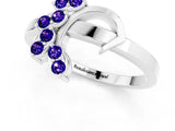 White gold Marquise Tanzanite Cluster Bypass Ring with Prong Setting_7