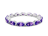 White gold Marquise Tanzanite Eternity Band with U-Prong Setting_12