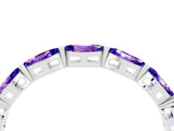 White gold Marquise Tanzanite Eternity Band with U-Prong Setting_16