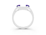 White gold Marquise Tanzanite Open Band Ring with Tension Setting_9