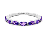White gold Marquise Tanzanite Prong Set Half-Eternity Band_6