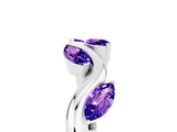 White gold Marquise Tanzanite Twisted Band with Prong Setting_11