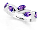 White gold Marquise Tanzanite Twisted Band with Prong Setting_7