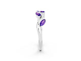 White gold Marquise Tanzanite Twisted Band with Prong Setting_8