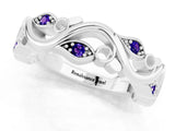 White gold Marquise Tanzanite Vine Eternity Band with Bezel Setting_19