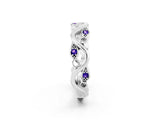 White gold Marquise Tanzanite Vine Eternity Band with Bezel Setting_20