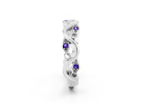 White gold Marquise Tanzanite Vine Eternity Band with Bezel Setting_32
