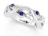 White gold Marquise Tanzanite Vine Eternity Band with Bezel Setting_42