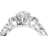 White gold Marquise Three-Stone Diamond Ring with Pavé Split Shank and Four-Prong Setting_104