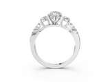 White gold Marquise Three-Stone Diamond Ring with Pavé Split Shank and Four-Prong Setting_104