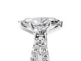 White gold Marquise Three-Stone Diamond Ring with Pavé Split Shank and Four-Prong Setting_106