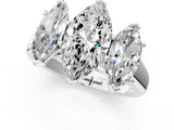 White gold Marquise Three-Stone Diamond Ring with Prong Setting on a Classic Band_16