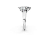 White gold Marquise Three-Stone Diamond Ring with Prong Setting on a Classic Band_17