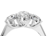 White gold Marquise Three-Stone Diamond Ring with Prong Setting on a Classic Band_19