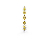 White gold Marquise Yellow Sapphire Eternity Band with U-Prong Setting_74
