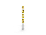 White gold Marquise Yellow Sapphire Half Eternity Band with Prong Setting_20