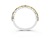 White gold Marquise Yellow Sapphire Half Eternity Band with Prong Setting_21