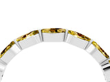White gold Marquise Yellow Sapphire Half Eternity Band with Prong Setting_22
