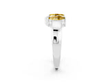 White gold Marquise Yellow Sapphire Open Band Ring with Tension Setting_20