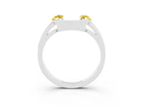 White gold Marquise Yellow Sapphire Open Band Ring with Tension Setting_21